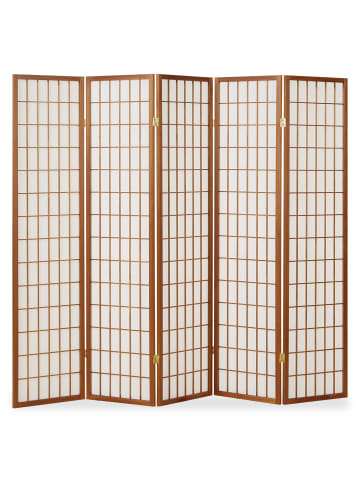 Homestyle4u 5-tlg. Paravent in Braun 220x175