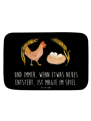 Mr. & Mrs. Panda duschmatte Huhn Stolz mit Spruch in Schwarz