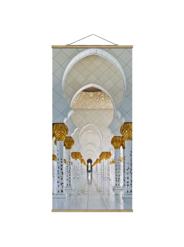 WALLART Stoffbild mit Posterleisten - Moschee in Abu Dhabi in Weiß