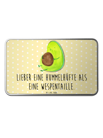 Mr. & Mrs. Panda Aufbewahrungsbox Avocado Pfeifen mit Spruch in Gelb Pastell