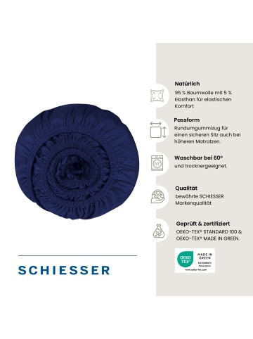 Schiesser Spannbettlaken Flexi in Dunkelblau