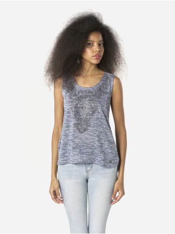 KOROSHI Damen-Tanktop mit Glitzer in blau