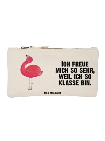 Mr. & Mrs. Panda Schminktasche Flamingo Stolz mit Spruch in Weiß