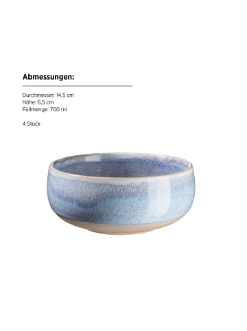 Mäser Frühstück Set, Steinzeug Aquata in Blau
