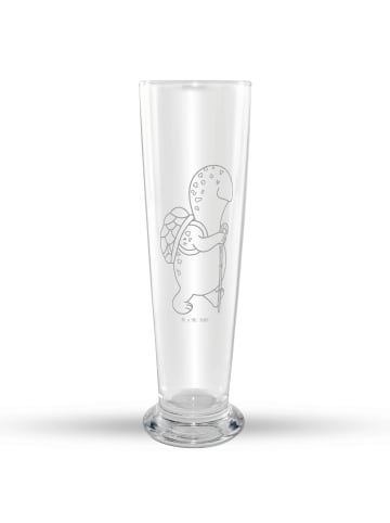 Mr. & Mrs. Panda Glas mit Gravur Schildkröte Wanderer ohne Spruch in Transparent