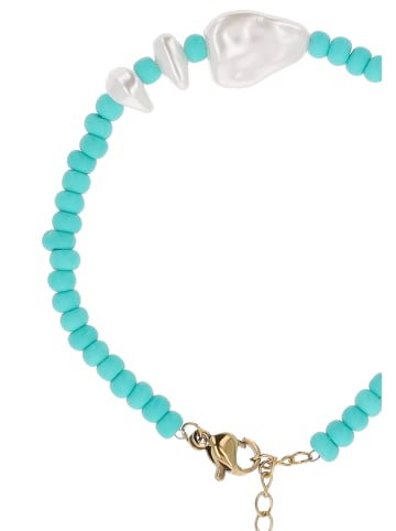 grassland Women Bracalet With Lobster Clasp in Turquoise White
