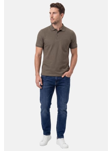 Ragman Poloshirt Basic in Braun / rot / dunkelrot