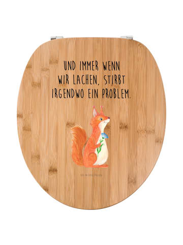 Mr. & Mrs. Panda Toilettendeckel Eichhörnchen Blume mit Spruch in Braun