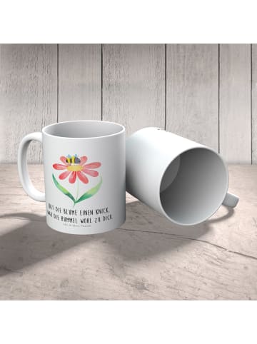 Mr. & Mrs. Panda Kaffeebecher Hummel Blume mit Spruch in Weiß