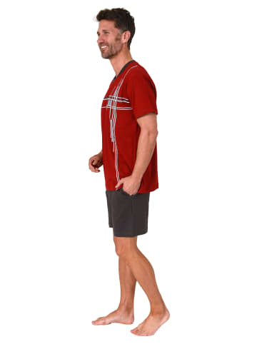 NORMANN Shorty Schlafanzug kurzarm Pyjama - 78173 in rot