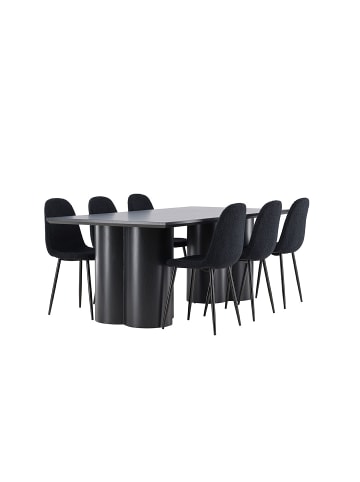 ebuy24 Essgruppe Olivia (7-teilig) Czarny 100 x 210 cm