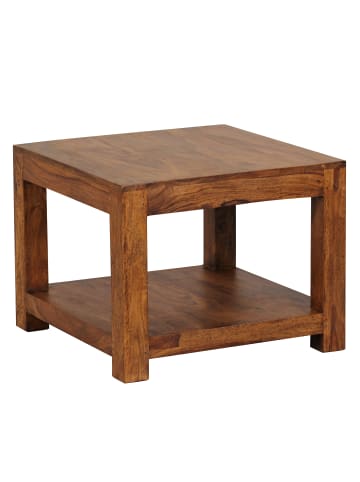 FineBuy Couchtisch in Braun / Sheesham / 60x60x45