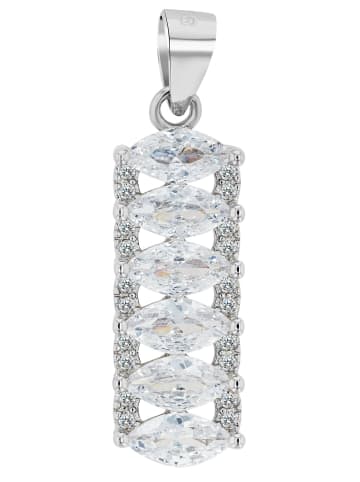 Adeliás Damen Anhänger – Herzanhänger aus 925 Silber mit Zirkonia in silber