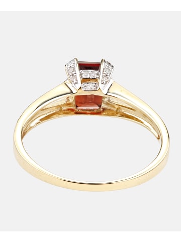 Diamant L'éternel Ring aus 375 Gelbgold mit Diamant mit Granat