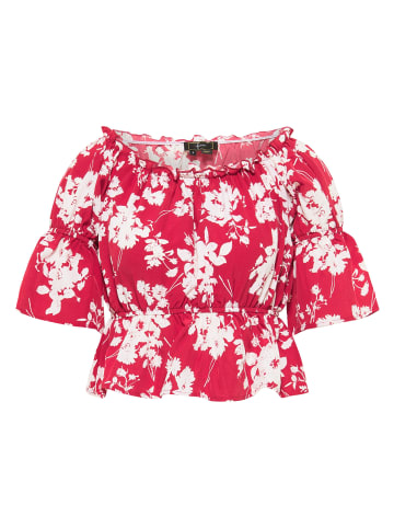 faina Damen Carmenbluse in Rot Weiss