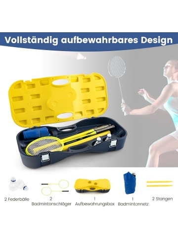 COSTWAY Badminton Netzständer in Blau