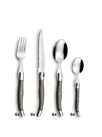 Lou Laguiole 24-tlg. Besteckset LAGUIOLE / TRADITION in hellbraun