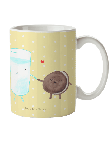Mr. & Mrs. Panda Plastikbecher Milch Keks ohne Spruch in Gelb Pastell