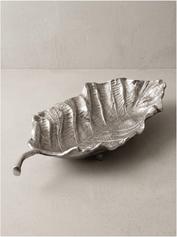 Dekoschale organisch, lackiertes Aluminium, handgefertigt in Silber