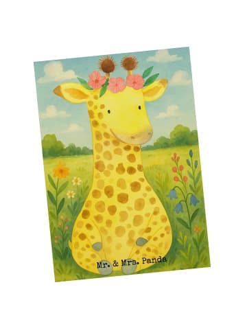 Mr. & Mrs. Panda Wanddeko Giraffe Blumenkranz Design ohne Spruch in Weiß