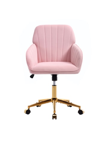 ABRIHOME Buerostuehle in Rosa ergonomisch höhenverstellbar mit Rückenlehne