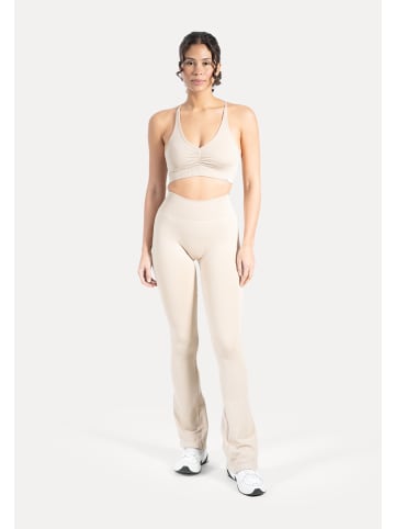 SMILODOX Schlaghose Leggings Aylin Scrunch in Taupe