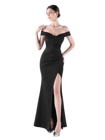 Moda Minx Abendkleid Zara Off Shoulder Dress in black