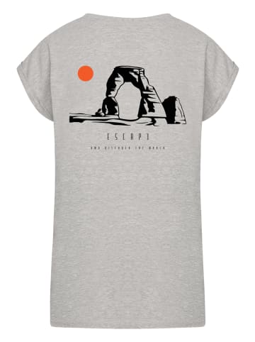 F4NT4STIC Extended Shoulder T-Shirt Escape Discover the World Savannah in grau meliert