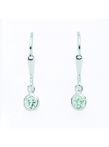 Adeliás Damen 925 Silber Ohrringe / Ohrhänger mit Zirkonia Ø 4,6 mm in silber