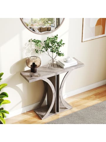 COSTWAY Konsolentisch 100 cm in Grau