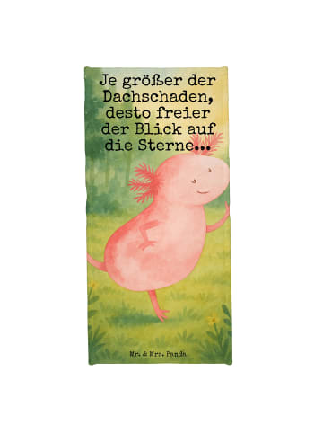 Mr. & Mrs. Panda Strandhandtuch Axolotl Tanzen Design mit Spruch in Grau Pastell