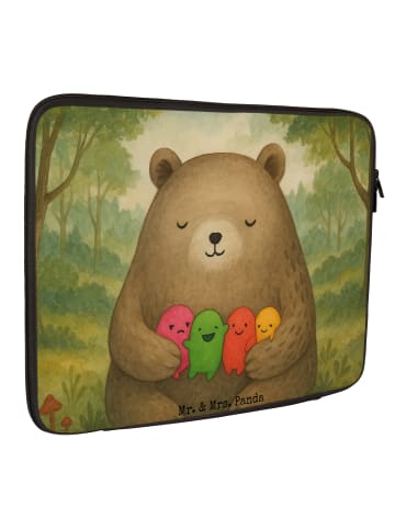 Mr. & Mrs. Panda Laptop Tasche Bär Gefühl Design ohne Spruch in Weiß