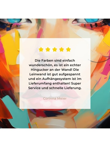 MuchoWow Leinwand bilder Buntes Porträt (BxH)