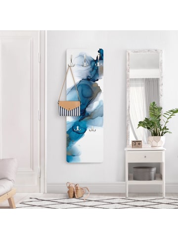 WALLART Garderobe - Weg des Windes Blau und Gold in Blau