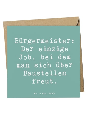 Mr. & Mrs. Panda Einladungskarte Spruch Bürgermeister Freude mit... in Meeresbrise