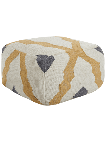 Beliani Pouf ZEUGMA in Beige/Grau/Gelb - (W) 60 x (H) 40 x (L) 60 cm