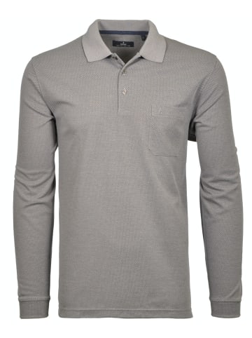 Ragman Poloshirt langarm in Grau