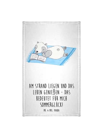 Mr. & Mrs. Panda Gästehandtuch Sommerglück mit Spruch in Weiß