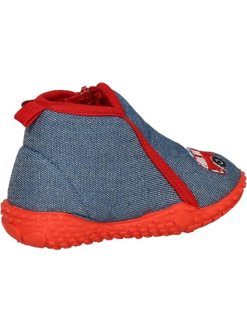 Playshoes Kinder Hausschuh "Hausschuhe Feuerwehr" in Blau