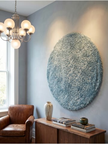 KADIMA DESIGN Teppich Hochflor Shaggy Waschbar Einfarbig SALZACH Strapazierfähig in Blau