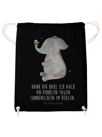 Mr. & Mrs. Panda Jutebeutel Elefant Biene mit Spruch in Schwarz