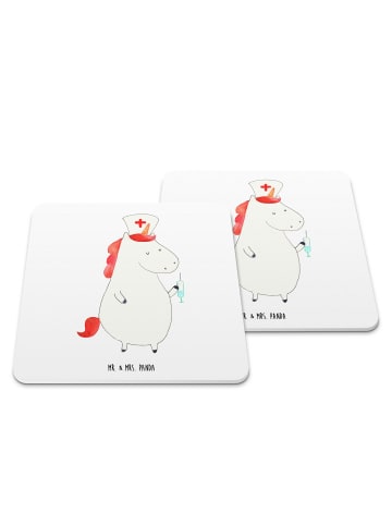 Mr. & Mrs. Panda Coaster Einhorn Krankenschwester ohne Spruch in Weiß
