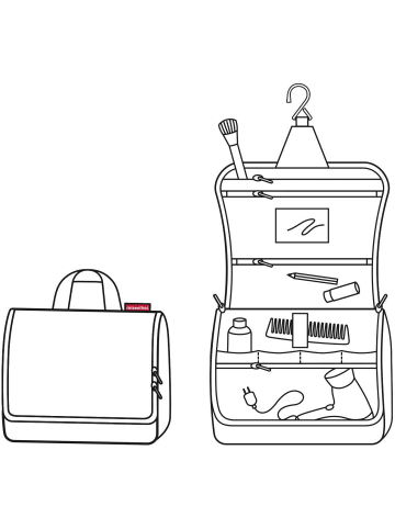 Reisenthel cosmetics toiletbag XL - Kulturbeutel 28 cm (smiley grey) in twist coffee