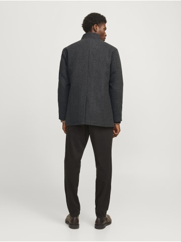 Jack & Jones Wollmantel in Dark Grey Melange