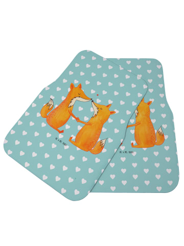 Mr. & Mrs. Panda Auto Teppich Füchse Liebe ohne Spruch in Türkis Pastell