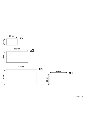 Beliani 9er-Set Handtuch ATIU in Grau
