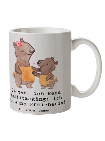 Mr. & Mrs. Panda Frühstücksbecher Erzieherin Multitasking mit Sp... in Grau Pastell