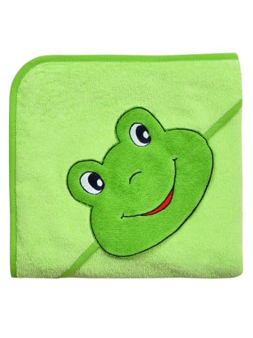 Wörner Kapuzenbadetuch 80 x 80 cm - Frosch Limo in gruen,motiv