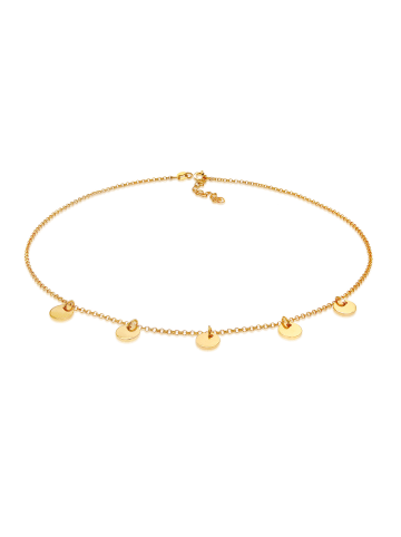 Elli Halskette 925 Sterling Silber Geo, Plättchen in Gold