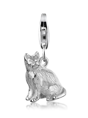 Nenalina Charm 925 Sterling Silber Katze in Silber